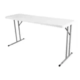 Table pliante portable plastique HDPE blanc 152 x 45 x 74 cm - Table pliable - Table de réception - Tables pliantes, Tables traiteur