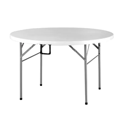 Table ronde pliante portable plastique HDPE blanc ø 122 x H 74 cm - Table pliable ronde - Table de réception ronde - Tables pliantes, Tables traiteur