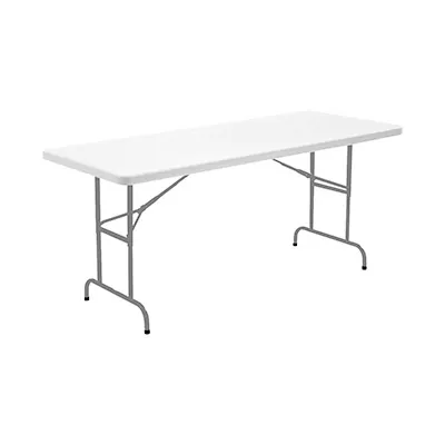 Table pliante portable plastique HDPE blanc 183 x 76 x 67 à 90,5 cm - Table pliable - Table de réception - Tables pliantes, Tables traiteur