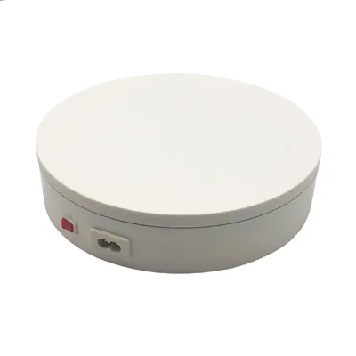 Plateau rotatif électrique blanc Ø 20 cm – Plateau tournant 20 kg - Présentoirs divers