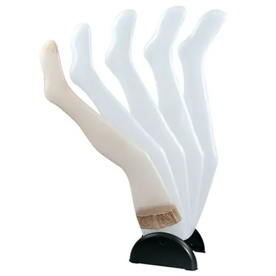 Présentoir 5 jambes femme sur base H 94,5 cm - Jambes mannequin lingerie - Blanc - Jambes et pieds-2