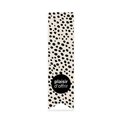Étiquettes cadeaux adhésives ferme sac Plaisir d’offrir léopard 35 x 135 mm – Paquet de 200 - Étiquettes cadeaux ferme sac