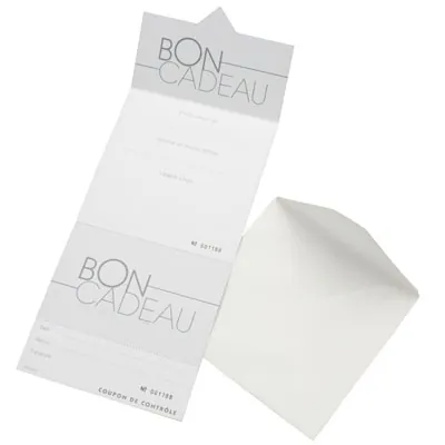 Bon cadeau noir 12 x 12 cm avec enveloppe et coupon détachable - Paquet de 12 - Bons cadeaux-3