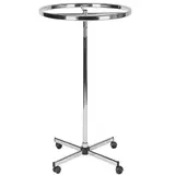 Portant à vêtements rond chromé ø 70 cm – Hauteur réglable de 100 à 160 cm, charge 50 kg, 4 roulettes sans frein