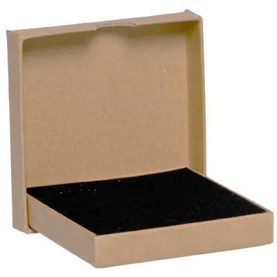 Écrin bijou plat pour Collier & Chaîne carton kraft brun 9 x 9 x 1,6 cm insert mousse - Boite bijoux – Lot de 20 - Écrins à bijoux, Coffrets à bijoux-2