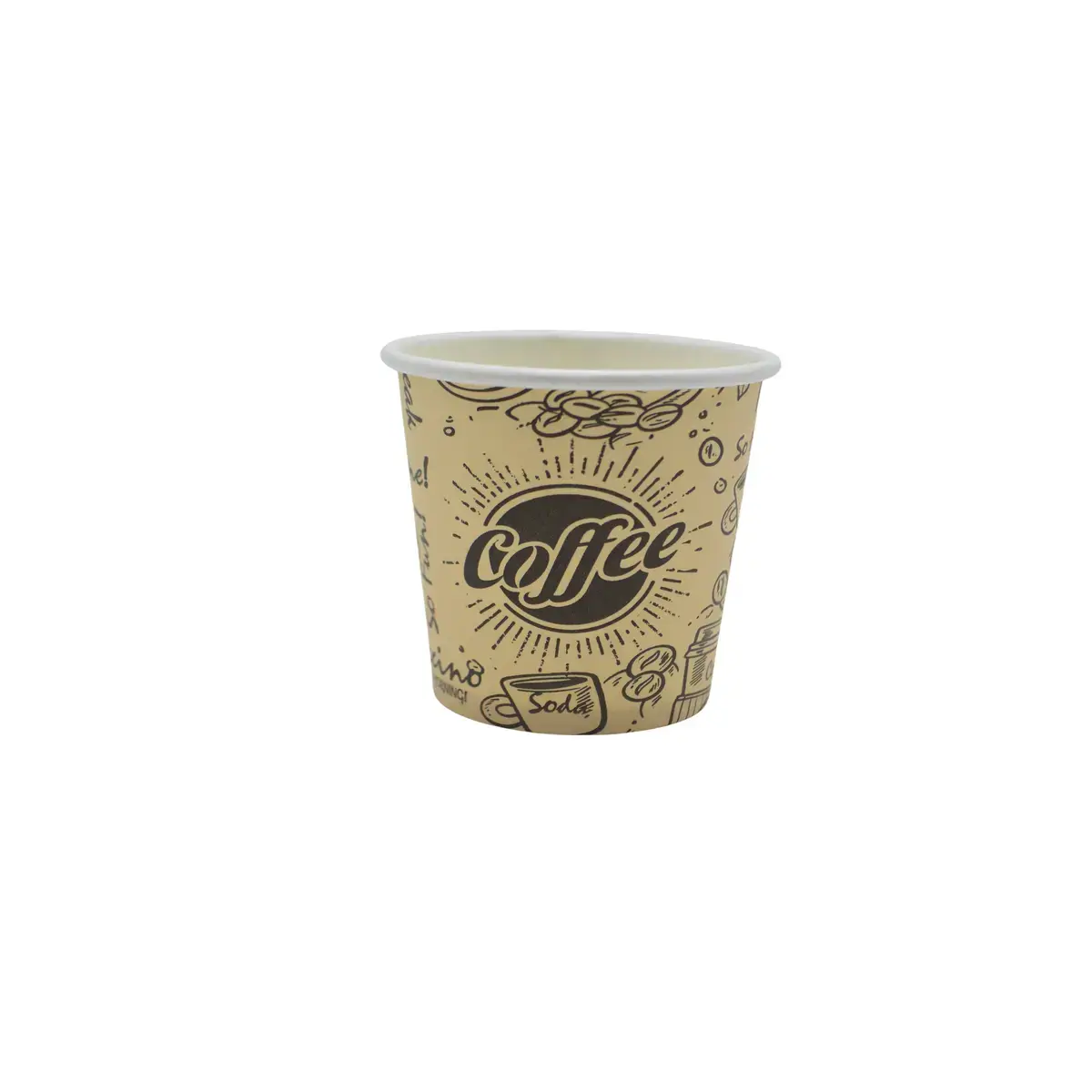 Gobelet expresso 10 cl / 4oz ø 6,7 cm - Gobelet carton - Gobelet café - Brun / Noir - Lot de 50 - Gobelets carton, Gobelets café
