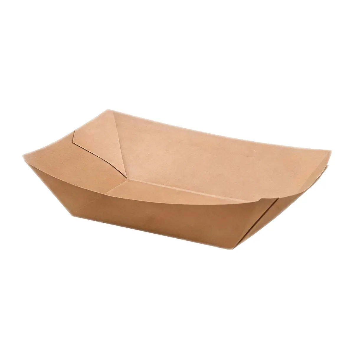 Barquette carton kraft ingraissable 360 ml - Barquette bateau - Brun - Lot de 250 - Emballage snacking