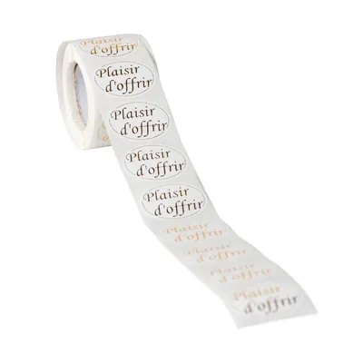 Étiquettes cadeaux adhésives Plaisir d'offrir Or 40 x 30 mm - Boîte de 500 - Étiquettes cadeaux adhésives-2