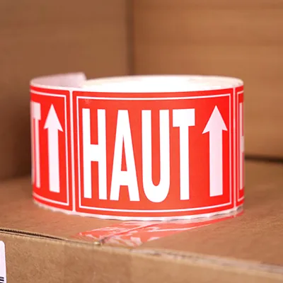 Étiquettes adhésives de signalisation mention Haut 8 x 12 cm - Marquage d'expédition-2