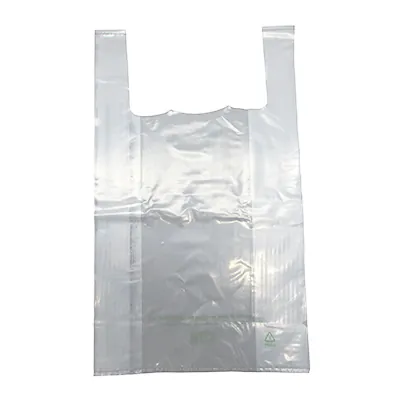 Sac bretelle plastique réutilisable transparent PEBD 28-29L 50μ 30 x 28 x 50 cm - Liasse de 500 - Sacs plastique bretelles