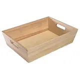 Caisse en bois avec poignées 35 x 25 x 9 cm - Caisse de présentation en bois - Barquettes bois, Cagettes bois, Paniers bois