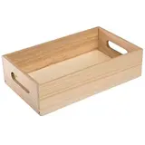 Caisse en bois avec poignées 26,5 x 16 x 7 cm - Caisse de présentation en bois - Barquettes bois, Cagettes bois, Paniers bois