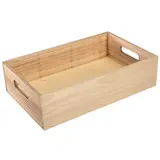 Caisse en bois avec poignées 33 x 21 x 8,5 cm - Caisse de présentation en bois - Barquettes bois, Cagettes bois, Paniers bois