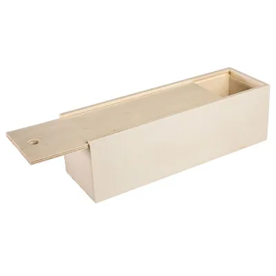 Coffret bois avec couvercle coulissant - 1 bouteille - 10,8 x 33,5 cm - Coffrets pour bouteilles de vin, Boîtes pour bouteilles de vin-2