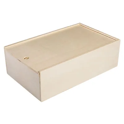 Coffret bois avec couvercle coulissant - 2 bouteilles - 20,8 x 33,5 cm - Coffrets pour bouteilles de vin, Boîtes pour bouteilles de vin-2