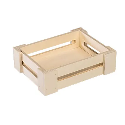 Mini cagette bois naturel 17,5 x 13,5 x 5 cm - Caisse de présentation en bois - Lot de 10 - Barquettes bois, Cagettes bois, Paniers bois