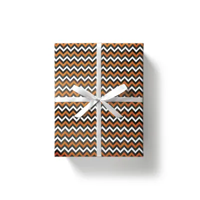 Papier cadeau zig zag noir, cuivre, gris & blanc 70 cm x 50 m 80 g/m² – Le rouleau - Papier cadeaux couchés à motifs-3