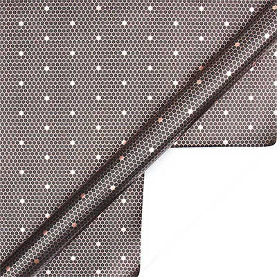 Papier cadeau couché noir nid d’abeille dorure cuivre 70 cm x 25 m 80 g/m² – le rouleau - Papiers cadeaux à effets