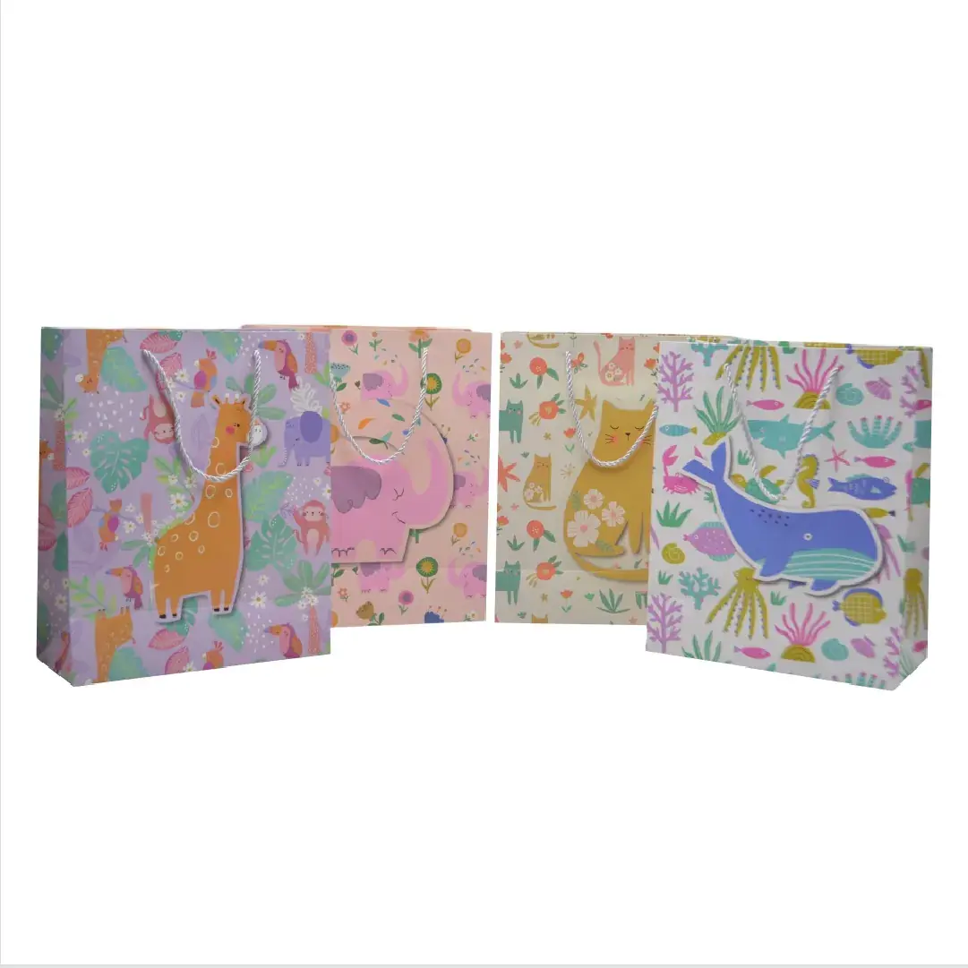 Sac papier motif animaux de la jungle 26x12x32 cm – Paquet de 20 - Sacs pelliculés à motifs-3