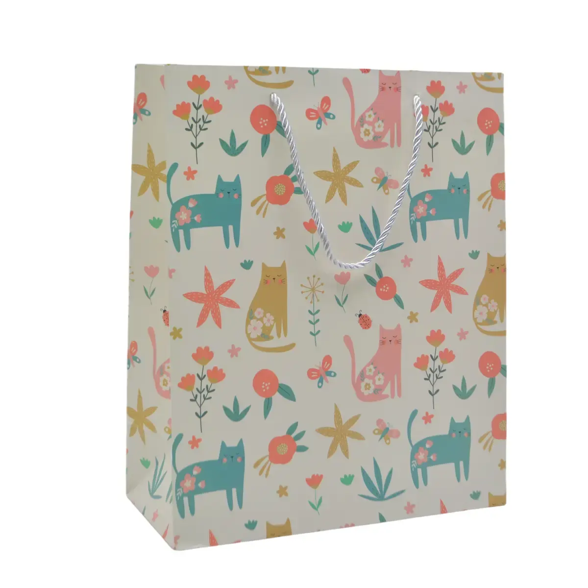 Sac papier motif chats 26x12x32 cm – Paquet de 20 - Sacs pelliculés à motifs-2
