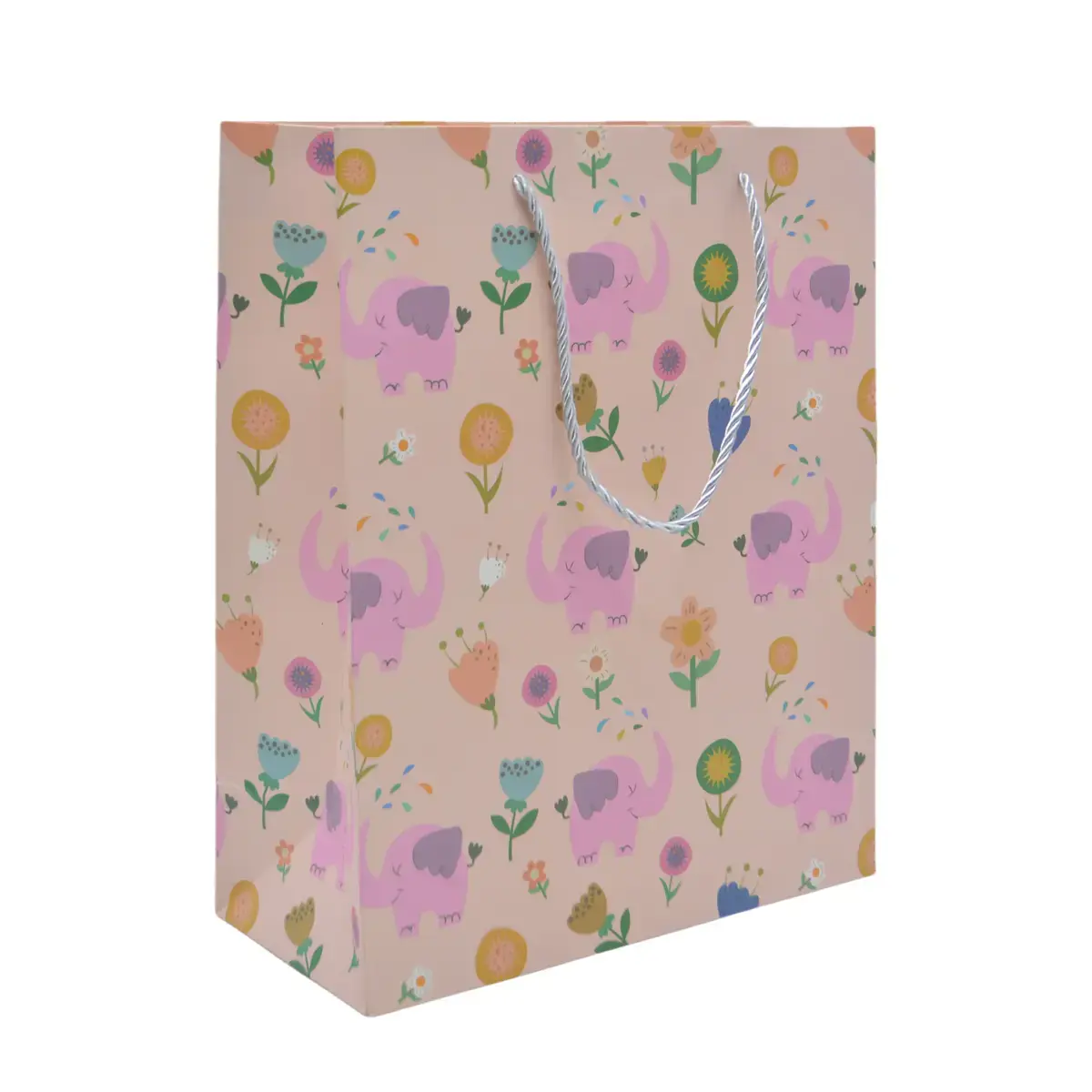 Sac papier motif éléphants 26x12x32 cm – Paquet de 20 - Sacs pelliculés à motifs-2