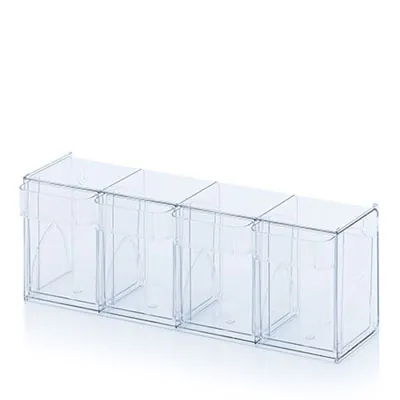 Bac 4 tiroirs basculants transparent 60 x 16,8 x 20,7 cm - Bac-tiroir basculant - Bloc 4 tiroirs basculants - Blocs tiroirs