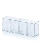 Bac 4 tiroirs basculants transparent 60 x 16,8 x 20,7 cm - Bac-tiroir basculant - Bloc 4 tiroirs basculants - Vitrines alimentaires