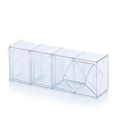 Bac 4 tiroirs basculants transparent 60 x 16,8 x 20,7 cm - Bac-tiroir basculant - Bloc 4 tiroirs basculants - Blocs tiroirs-2