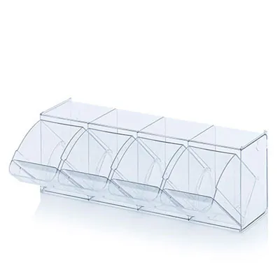 Bac 4 tiroirs basculants transparent 60 x 16,8 x 20,7 cm - Bac-tiroir basculant - Bloc 4 tiroirs basculants - Blocs tiroirs-4