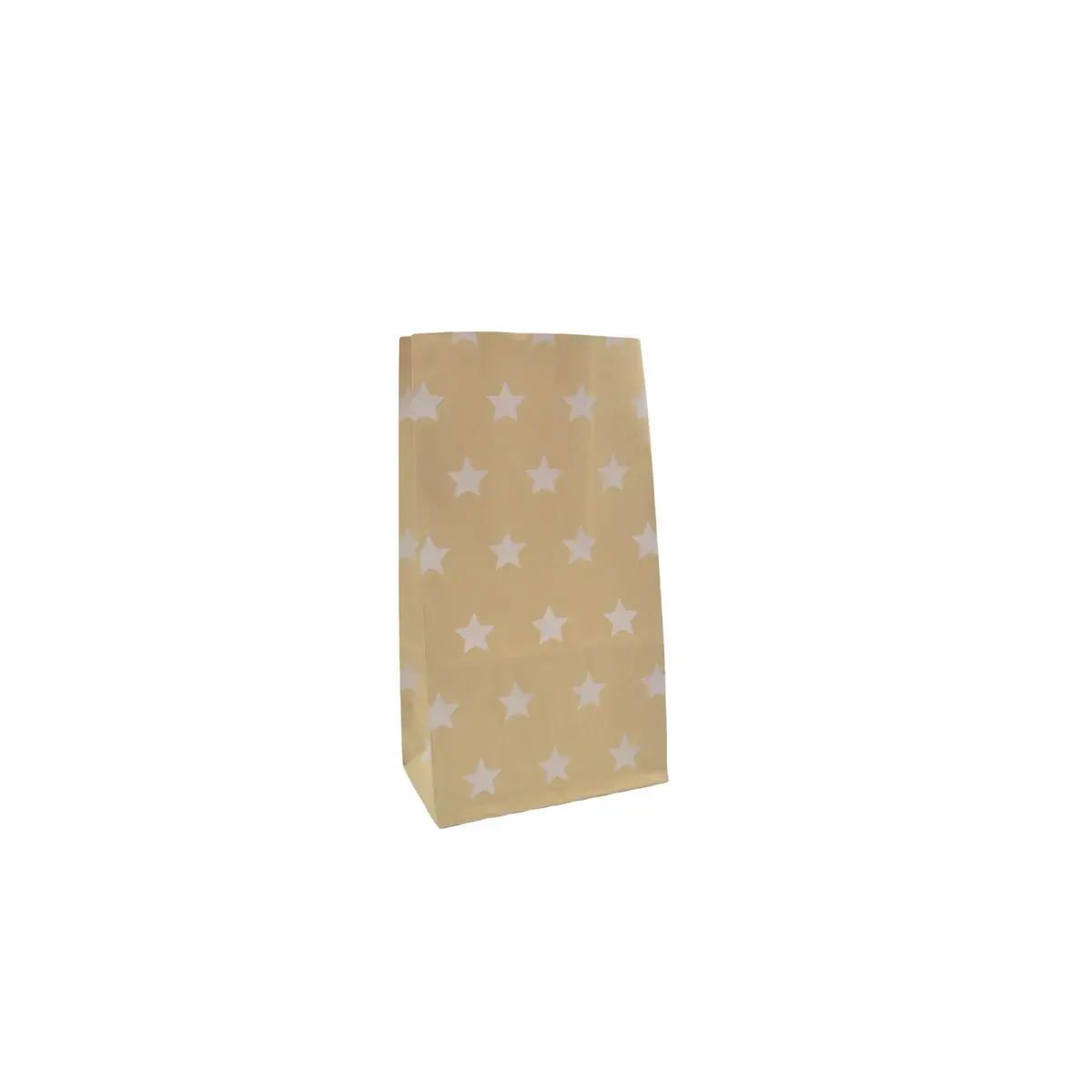 Sac SOS kraft brun à étoiles blanches 13+8x24cm 70g/m² – Paquet de 250 - Pochettes SOS kraft