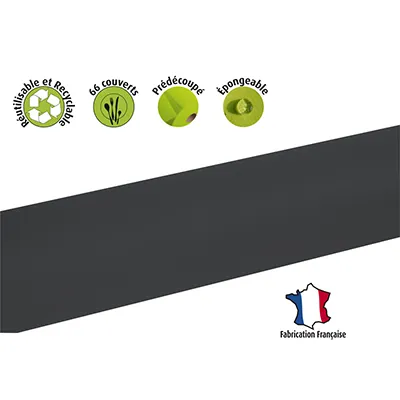 Nappe spunbond non tissée indéchirable épongeable - Nappe intissée - Noir - Rouleau de 1,20 x 20 m - Nappes papier, Nappes jetables-4