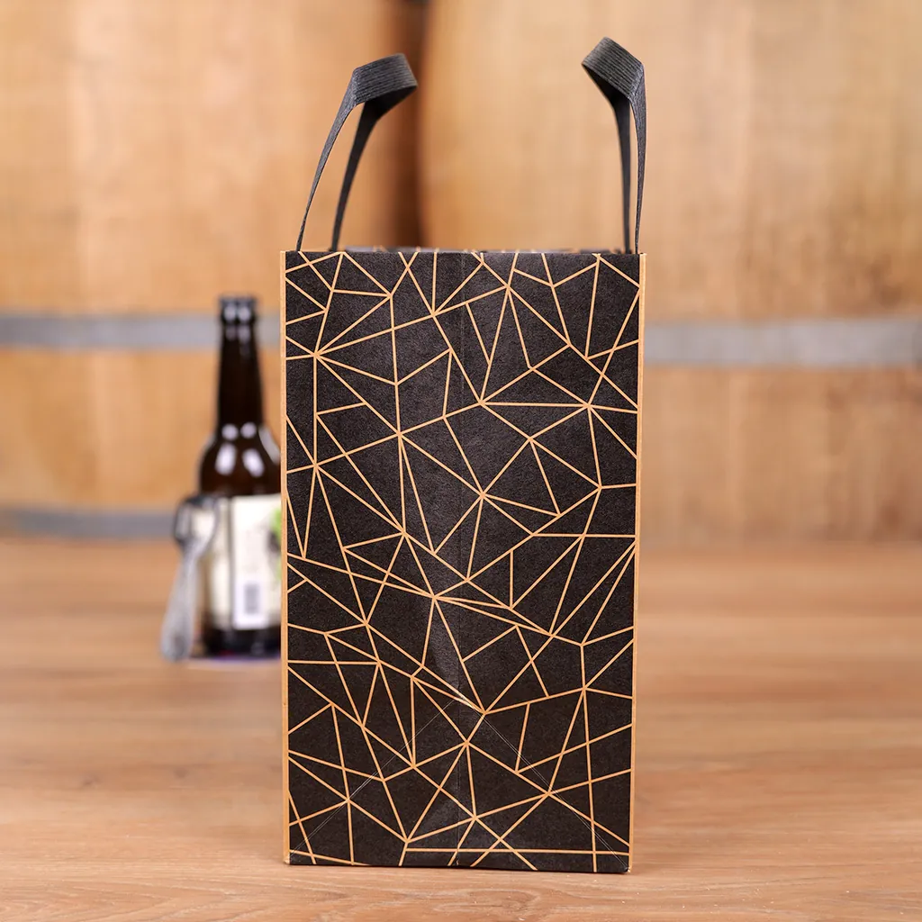 Sac kraft pour 4 bouteilles de bière 25 à 33 cl 15 + 15 x 26 cm, paquet de 10 - Mètres de bières, Emballages pour bouteilles de bières-5