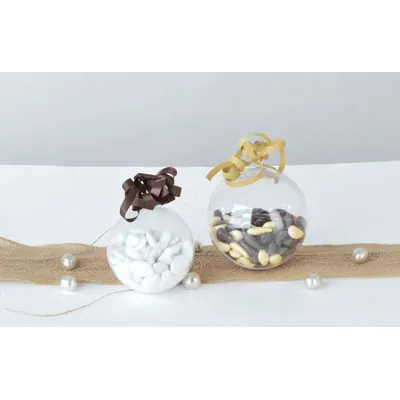 Boule transparente ø 10 cm à remplir - Boule plexiglas - Boule de Noël transparente - Lot de 12 - Accessoires et Objets déco-3
