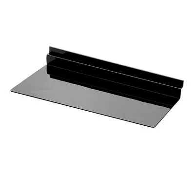 Tablette plastique noire pour panneau rainuré 24,8 x 10,5 x 2 cm, ép. 2,2 mm - Lot de 10 - Tablettes pour panneaux rainurés