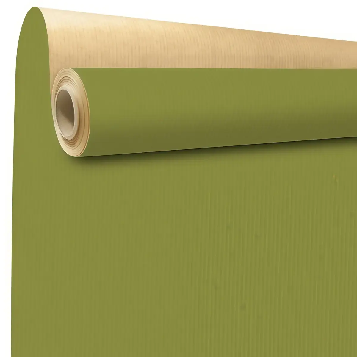 Papier cadeau kraft vergé vert olive uni 70 cm x 100 m 60 g/m² – le rouleau - Papiers cadeaux kraft, Papiers cadeaux unis-2
