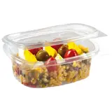 Barquette avec couvercle charnière 750 ml 17 x 14,5 x 6,3 cm - Barquette plastique - Lot de 50 - Barquettes plastique