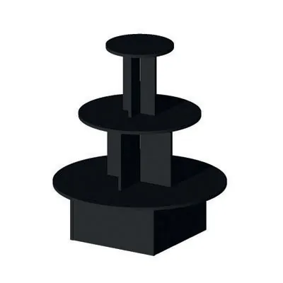 Présentoir 3 niveaux rond noir mat ø 102 x 117 cm - Présentoir central - Présentoir pyramide - Podiums de présentation, Présentoirs 3 niveaux