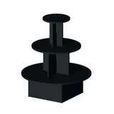 Présentoir 3 niveaux rond noir mat ø 102 x 117 cm - Présentoir central - Présentoir pyramide - Podiums de présentation, Présentoirs 3 niveaux