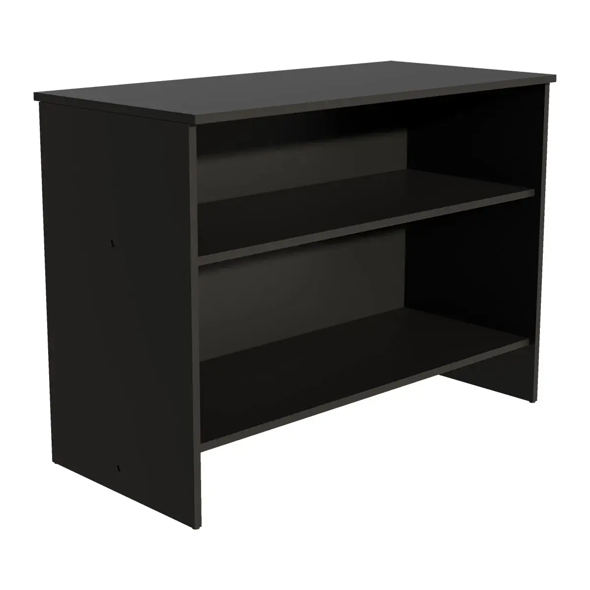 Comptoir d'accueil noir mat 1204 x 570 x 870 mm bois mélaminé - Comptoirs One-2