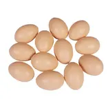 Oeufs en plastique soufflé ø 4,5 x H 6,5 cm Beige - Paquet de 12 - Décor Pâques, Vitrine Pâques