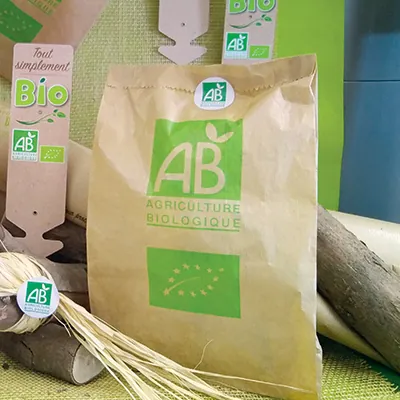 Étiquette adhésive Agriculture biologique ø 20 mm - Étiquette emballage alimentaire - Boîte de 500 - Étiquettes produits alimentaires-2