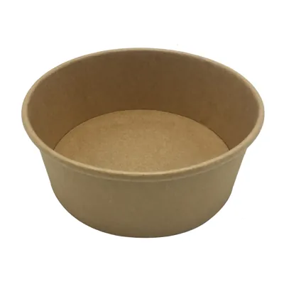 Saladier carton rond brun 750 ml ø 15 x 6 cm - Bol kraft - Bol salade - Lot de 50 - Boîtes salade, Bols salade