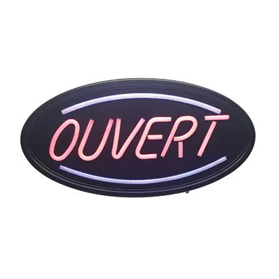 Enseigne lumineuse OUVERT 2 couleurs 48x24,5 cm - Panneaux horaires