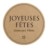 Étiquettes adhésives JOYEUSES FÊTES ø 35 mm - Paquet de 500 - Étiquettes Noël
