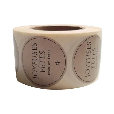 Étiquettes adhésives JOYEUSES FÊTES ø 35 mm - Paquet de 500 - Étiquettes cadeaux adhésives-2