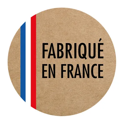 Étiquette adhésive Fabriqué en France kraft ø 35 mm - Autocollant Fabriqué en France- Boîte de 500 - Étiquettes cadeaux adhésives