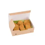 Boîte nuggets 14,5 x 9 x 4,5 cm - Boîte kraft 9 -10 nuggets - Boîte à emporter carton - Lot de 50 - Emballage snacking
