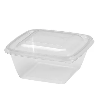 Couvercle plastique pour barquette carrée 12,5 x 12,5 x 1,7 cm - Lot de 50 - Barquettes plastique-3