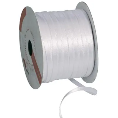 Ruban satin blanc double face 6 mm x 91 m - Ruban emballage cadeau - Rubans cadeaux, Rubans tissu, Cordons
