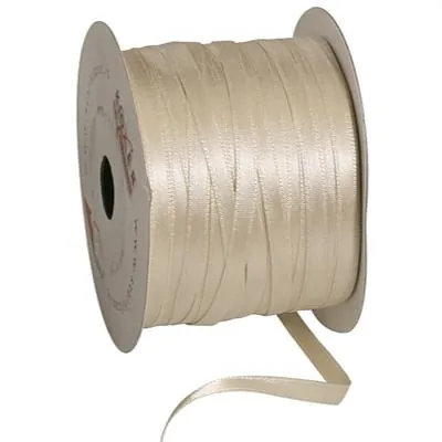 Ruban satin écru double face 6 mm x 91 m - Rubans cadeaux, Rubans tissu, Cordons